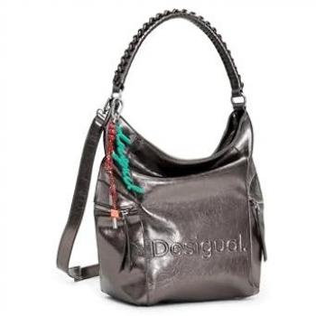 Metallizzato Zaino Desigual Grande Logo Donna