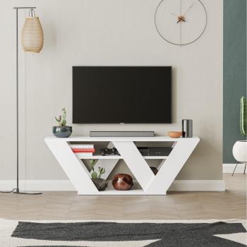 Decortie Pipralla TV-Element mit Regalen, 110 cm, Weiß