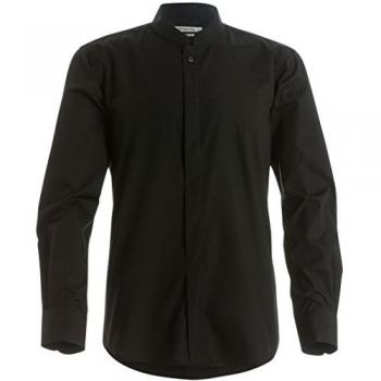 KK161 Camicia a Maniche Lunghe con Colletto Coreano