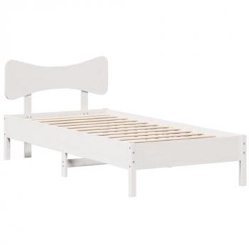 VidaXL White Bed Frame 100x200 cm Solid Wood Pine