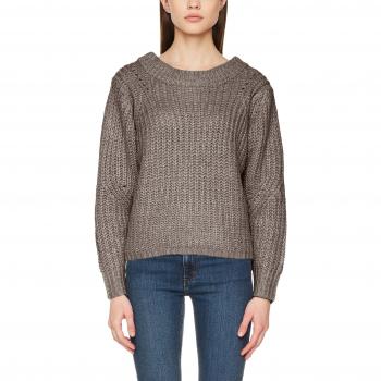 PIECES Pcjoslyn Ls Knit, Suéter de Mujer, Gris (Medium Grey Melange), Talla S