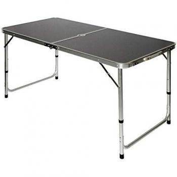 Table de camping pliable 120x60cm en aluminium gris foncé