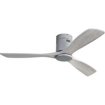 Ventilateur plafond encastré 52, DC, 3 pales en bois sculpté, moteur bidirectionnel, ultra silencieux, télécommande sans lumière intégrée