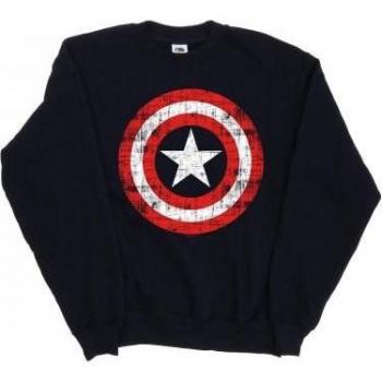 Marvel Damen Avengers Captain America „Schaden am Schild“ Hoodie – L – Marinefarbig