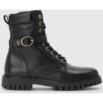 Women's Tommy Hilfiger Leather Lace-Up Combat Boots