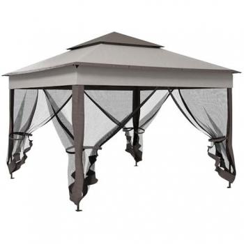 Gazebo Plegable Outsunny 3.3m – Protección UV, 4 Lados Malla, Bolsa Incluida
