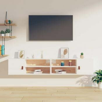 VidaXL Armarios de pared 2 uds madera maciza pino 80x30x30 cm Gris