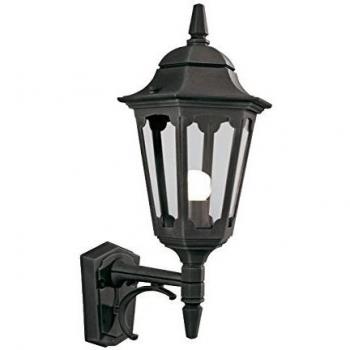 Lanterna da parete nera per esterni 1 luce IP44 E27