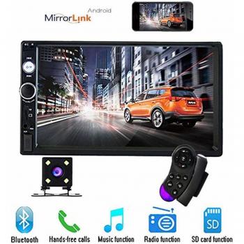 Camecho Système Audiovisuel Double Din 7 Écran Tactile Bluetooth FM