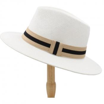 Chapeau de soleil en paille pour hommes et femmes, modèle Panama, large bord, taille 56-58CM, A0154-XSJ