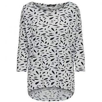 ONLY Camiseta de Manga 3/4 con Estampado, Negro (AOP/Hannah Flower), S para Mujer