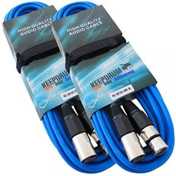 Keepdrum 10m MC-001XX XLR Mikrofonkabel Blau 2 Stück