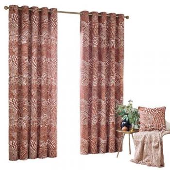 Nola Unlined Chestnut Eyelet Curtains
