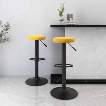 Lot de 2 Tabourets de Bar en Jaune Moutarde