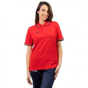 Givova Cotton Piqué Short Sleeve Polo – Action (Red/Navy, 4XL)