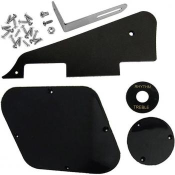 Pack Noir Pickguard et Accessoires – Couvre Pick, Sélecteur, Plaque, Vis – Adapté Les Paul