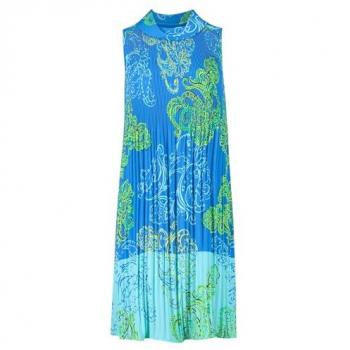 Betty Barclay Plissiertes Mini-Kleid ohne Ärmel – Farbe Blau – Größe 46
