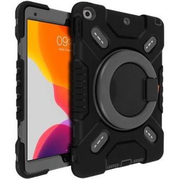 Coque iPad 10.2 Antichoc Support Poignée et Bandoulière Noir Modèles 2021/2020/2019