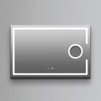 Espejo de baño rectangular Malta Ledimex con aumento x5 y luz frontal fija Triled de 80x80