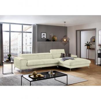 W.SCHILLIG L‑Form Designsofa PiedRoo – Kopfteil & Sitztiefenverstellung, beige (Sahara S37)