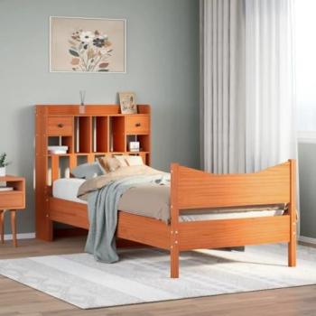 Armazón de cama sin colchón 75x190 cm en roble marrón