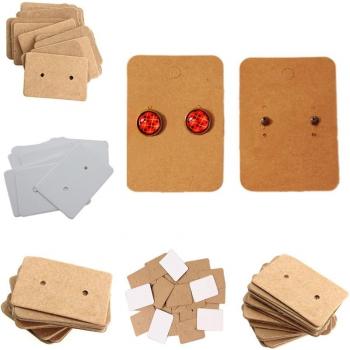 100Pcs 2.5x3.5cm Kraft Paper Earrings Display Tags