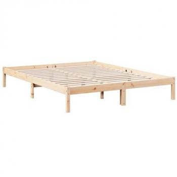 Cama extralarga sin colchón madera maciza de pino 160x220 cm 635870