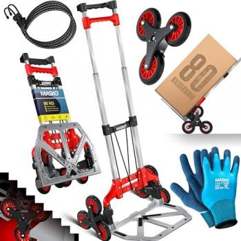 Masko Escalera Plegable 80 kg con Ruedas