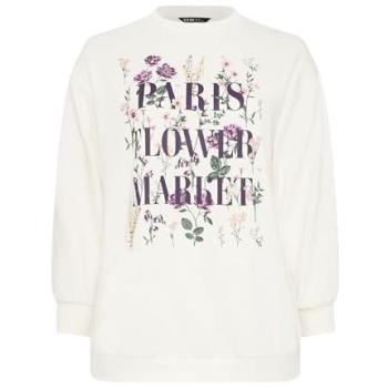 Elegant Parisian Garden Sweatshirt – Women’s 16, White