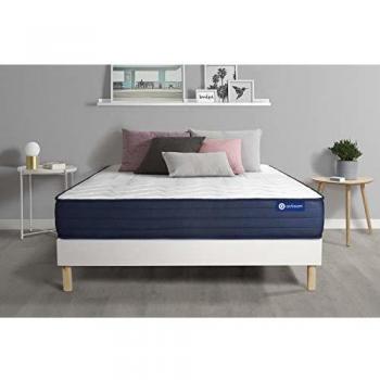 Ensemble Matelas ACTIMEMO Life 90x190 + sommier KIT Blanc