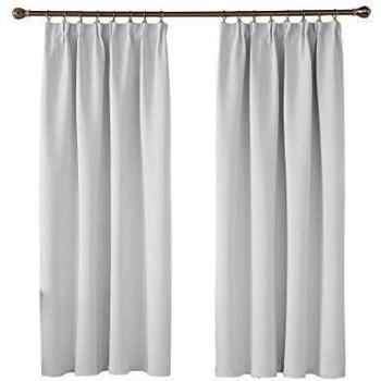 Deconovo Super Soft Thermal Insulated Blackout Curtains 46 x 54 Inch Silver Grey