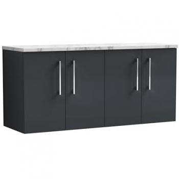 Nuie Arno 1200mm Vanity Unit with Soft Black Matt Marble Laminate Top