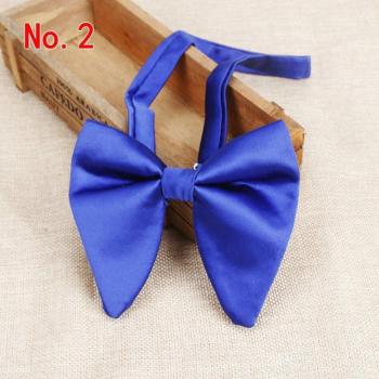 Corbata de lazo para boda en rojo y azul marino