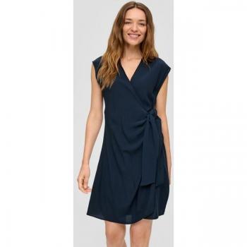 S.Oliver Viskose-Kleid im Wickel-Stil, Größe 40