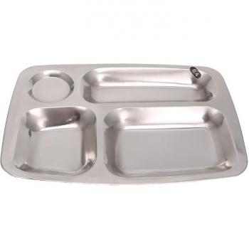 Plat de dîner divisé en acier inoxydable 5 sections J78C