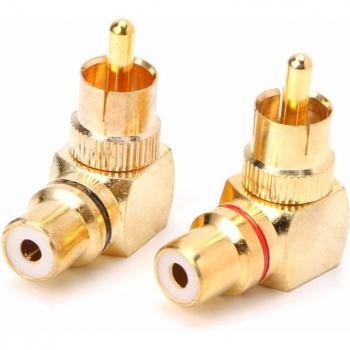 Adaptadores de 90 grados RCA latón macho a hembra