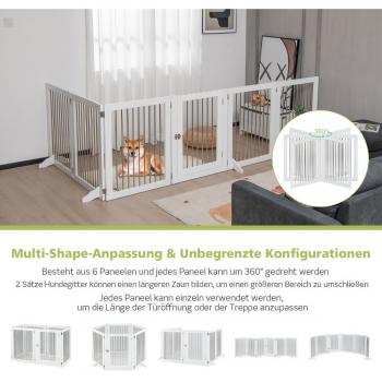 Clôture de jardin pour chiens Coast Dog Fitters 6 panneaux 366 x 80 cm blanc