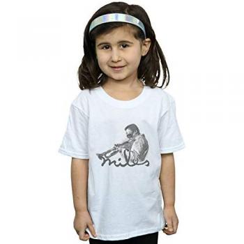 T-Shirt per Ragazze con Stampa Profilo di Miles Davis