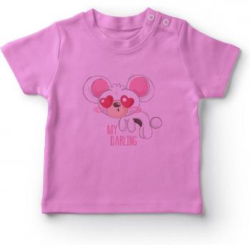 Camiseta Rosa para Bebé con Ratón