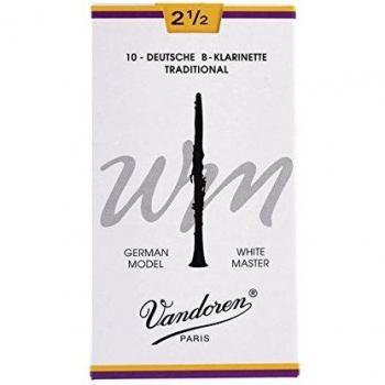 Vandoren Clarinet Reed German White Master New Type B Hardness 2-1/2 (10 pieces)