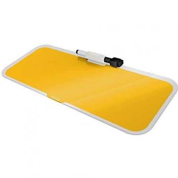 Pizarra Leitz Cosy sobremesa cristal con rotulador y borrador color amarillo