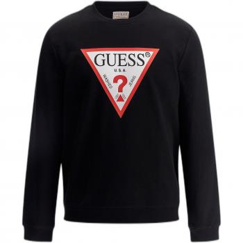 Sudadera con Triángulo Logo Guess en Color Negro