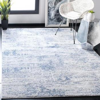 Distressed Ivory & Blue Amelia 4 ft by 6 ft Rug