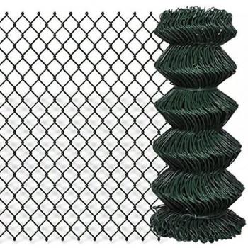 VidaXL Green Chain Link Fence 0.8x15m