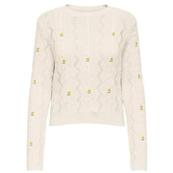 Soft White Floral Long Sleeve Cardigan – Women's Size Small