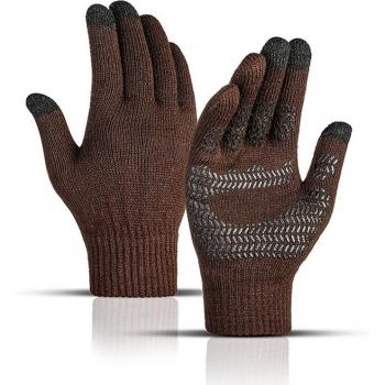 Men's Winter Driving Gloves with Touch Screen and Rubber Grip