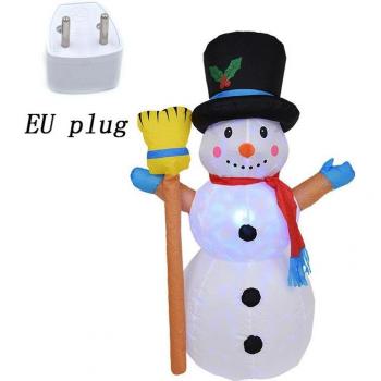 Escoba de Navidad Inflable 120cm con Muñeco de Nieve y Luces LED