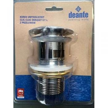 NHC_010B Rund-Ablaufventil mit Überlauf (DEANTE) – 16 × 7 cm