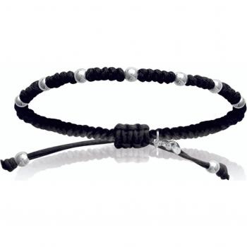 Braccialetto Shambhala Argento 4 mm Nero I8054