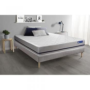 Ensemble Matelas 180x200 Actimemo Soft 3 Zones de Confort + Sommier Kit Gris